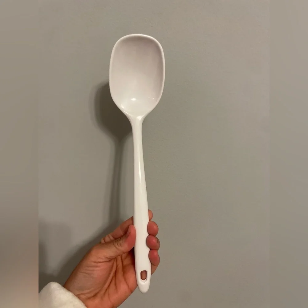 Vintage melamine spoon White Ivory 12 “ Inch Stir Serve‎ Farmhouse Classic